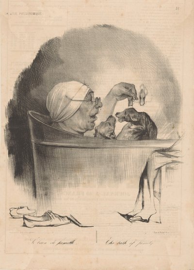 Le bain de famille Kąpiel rodziny, 1837. autorstwa Honoré Daumier