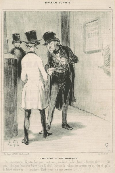 Kupiec kontramarków autorstwa Honoré Daumier