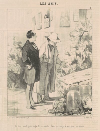 Mąż chce, żebyśmy spojrzeli na jego pieluchę... autorstwa Honoré Daumier