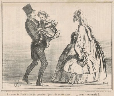 Ulice Paryża w pierwszych dniach września... autorstwa Honoré Daumier