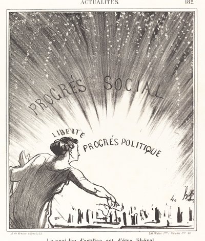 Prawdziwe fajerwerki to bycie liberalnym autorstwa Honoré Daumier
