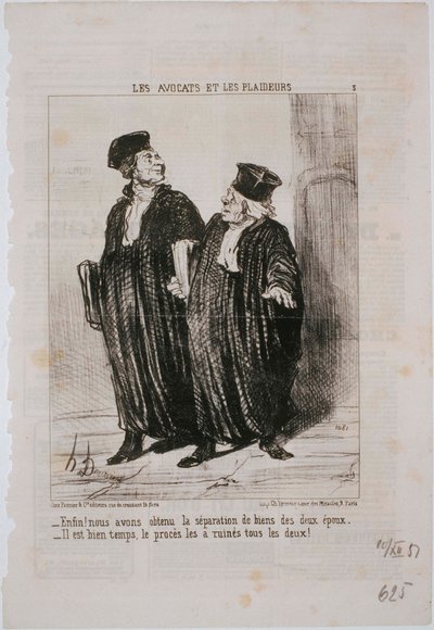 Prawnicy i strony procesowe – wreszcie! Mamy separację co do własności autorstwa Honoré Daumier