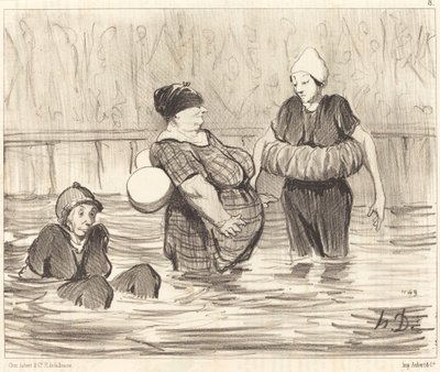 Ostrożni kąpiący się autorstwa Honoré Daumier