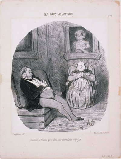 Les Bons Bourgeois- Jak się kończy... Rozmowa małżeńska autorstwa Honoré Daumier