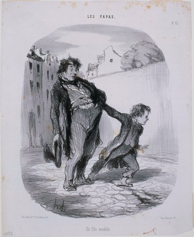 Les Papas- modelowy syn autorstwa Honoré Daumier