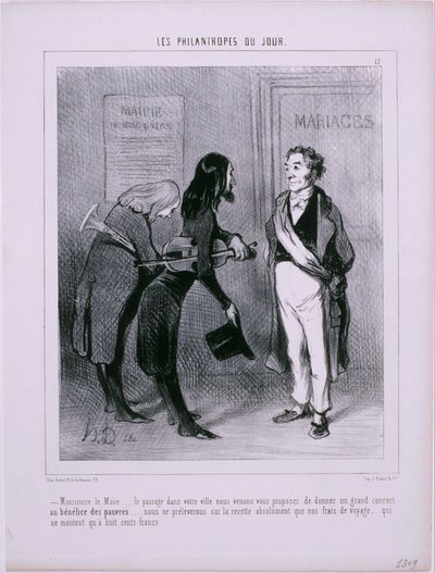 Les Philanthropes du Jour- Pan Burmistrz… Przejeżdżając przez Twoje miasto… autorstwa Honoré Daumier