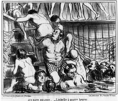 Les bains Deligny - Skala czterogodzinna: ilustracja z serii kreskówek „Sketch d