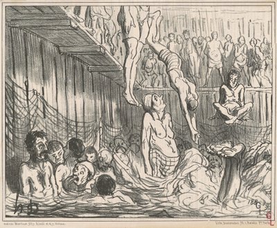Kąpiele za cztery grosze autorstwa Honoré Daumier