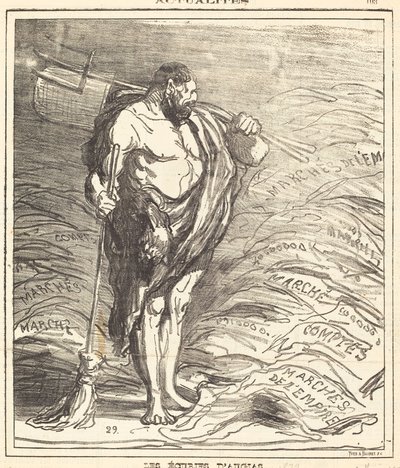 Stajnie Augeas autorstwa Honoré Daumier