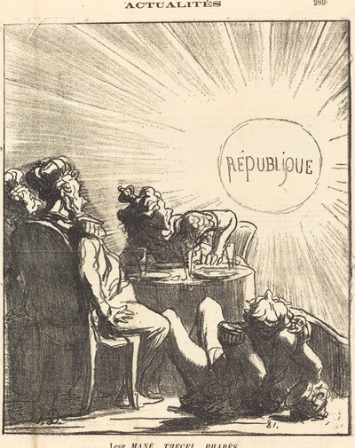 Ich Mané, Thecel, Pharès autorstwa Honoré Daumier