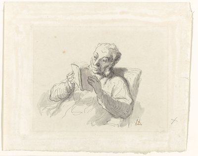 czytający człowiek autorstwa Honoré Daumier