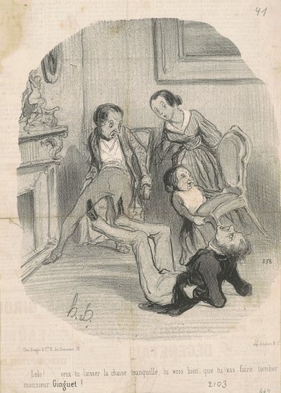 Lolo!...czy chciałbyś zostawić krzesło w spokoju... autorstwa Honoré Daumier