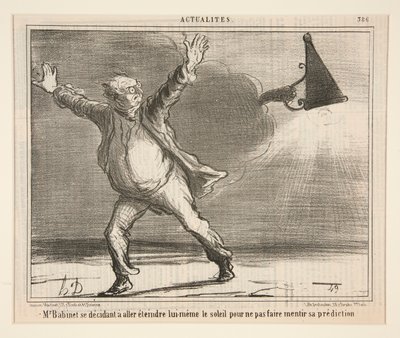 M. Babinet postanawia odejść i ugasić się autorstwa Honoré Daumier