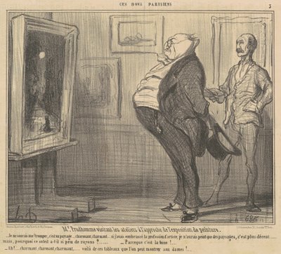 Pan Prudhomme odwiedzający warsztaty... autorstwa Honoré Daumier