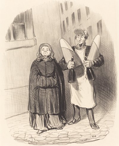 Madame Chapotard przygotowuje się do robienia swoich dżemów autorstwa Honoré Daumier