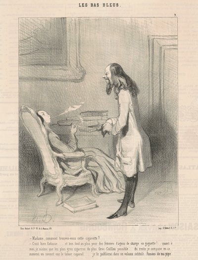 Pani, jak ci się podoba ten papieros? autorstwa Honoré Daumier
