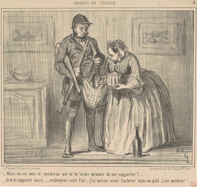Ale gdzie jest kuropatwa? autorstwa Honoré Daumier