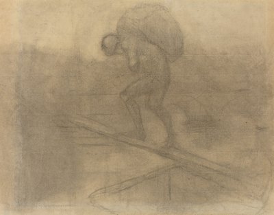 Mężczyzna niosący worek autorstwa Honoré Daumier