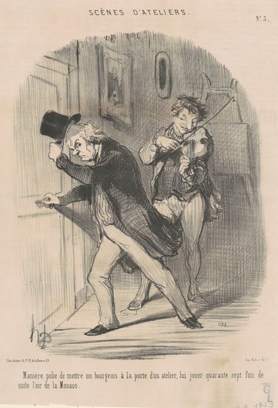 Uprzejmy sposób na postawienie... przy drzwiach... autorstwa Honoré Daumier