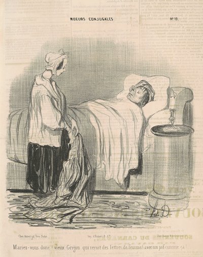 Więc weź ślub! stary grigou... autorstwa Honoré Daumier