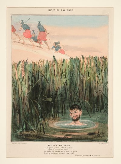 Marius w Minturnae. Podziwiaj złośliwość tego wielkiego generała autorstwa Honoré Daumier