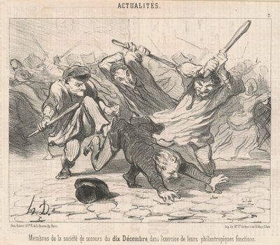 Członkowie Stowarzyszenia Pomocy 10 grudnia... autorstwa Honoré Daumier