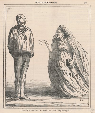 Dziękuję, mój stary, zbyt zgrzybiały! ... autorstwa Honoré Daumier