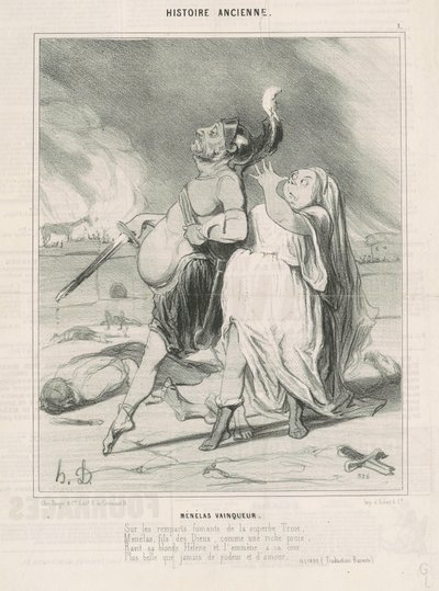 Zwycięski Menelaos autorstwa Honoré Daumier