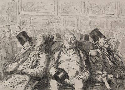 Chwila odpoczynku w Salonie Carré. autorstwa Honoré Daumier
