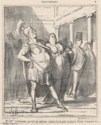 Państwo Prudhomme biorący ... autorstwa Honoré Daumier