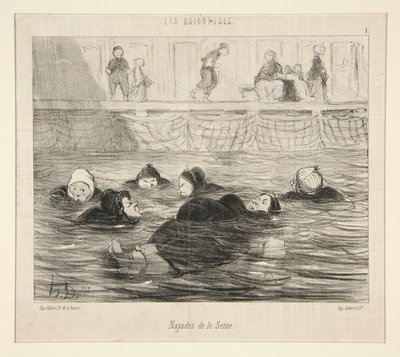 Nayady Sekwany, z Les Baigneuses autorstwa Honoré Daumier