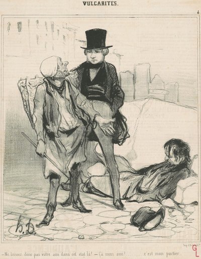 Nie zostawiaj przyjaciela w tym stanie! autorstwa Honoré Daumier