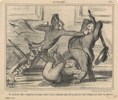 Nie wiedząc już, jak wykorzystać swój wolny czas... autorstwa Honoré Daumier