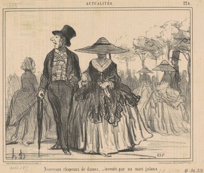 Nowe czapki damskie... autorstwa Honoré Daumier