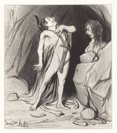 Edyp u Sfinksa autorstwa Honoré Daumier