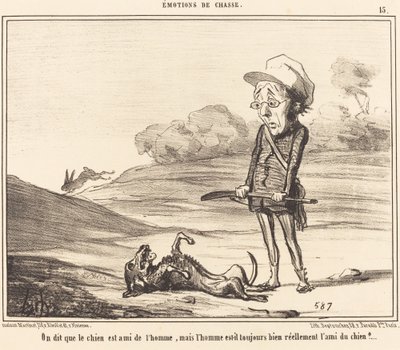 Mówią, że pies jest przyjacielem człowieka... autorstwa Honoré Daumier