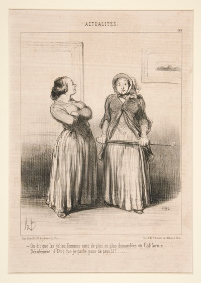 Mówi się, że w Kalifornii jest coraz więcej atrakcyjnych kobiet autorstwa Honoré Daumier