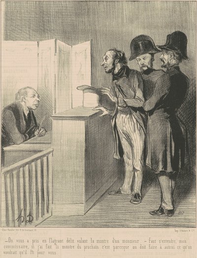 Zostałeś przyłapany na gorącym uczynku... autorstwa Honoré Daumier