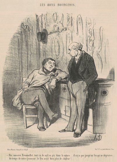 Tak, Mossieu Fremoillet, wszystko idzie od złego do gorszego... autorstwa Honoré Daumier