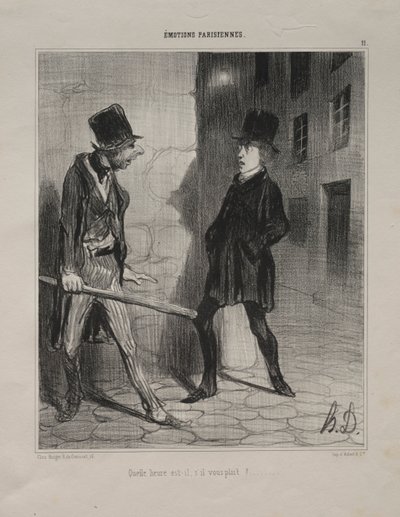 Paryskie Emocje, płyta 11: Która godzina Proszę, 24 listopada 1839. autorstwa Honoré Daumier