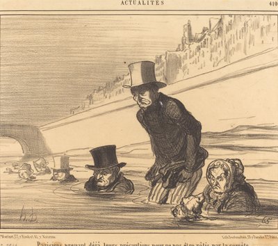 Paryżanie podejmują... środki ostrożności... autorstwa Honoré Daumier