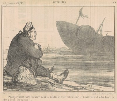 Pasażer, który zapłacił ... za podróż do Nowego Jorku ... autorstwa Honoré Daumier