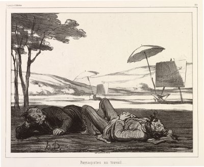 Artyści krajobrazu w pracy autorstwa Honoré Daumier