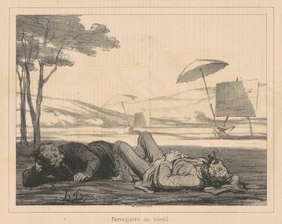 Artyści krajobrazu w pracy autorstwa Honoré Daumier