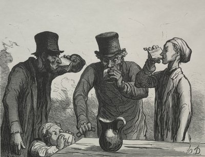 Fizjologia pijącego: Cztery wieki. autorstwa Honoré Daumier