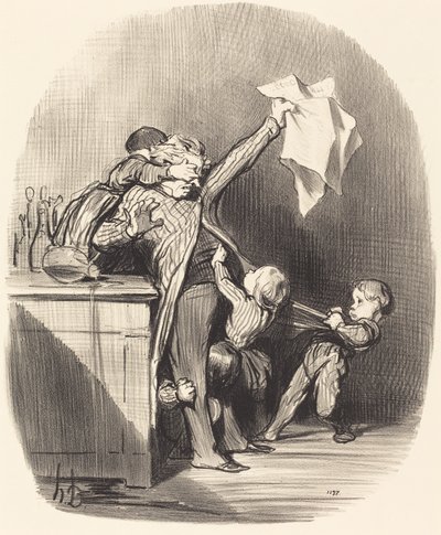 Przyjemności ojcostwa autorstwa Honoré Daumier