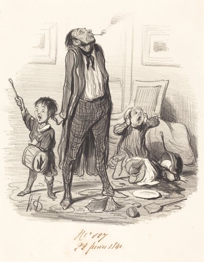 Klasyczny poeta komponujący eklogię... autorstwa Honoré Daumier