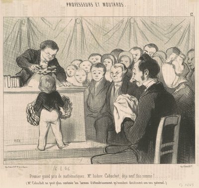 I nagroda główna w dziedzinie matematyki, M. Cabuchet autorstwa Honoré Daumier