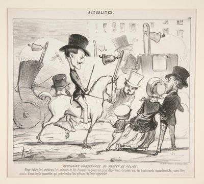 Kolejny Zakon Prefekta Policji. (Aby uniknąć wypadków) autorstwa Honoré Daumier