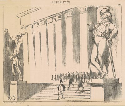 Projekt statutów zdobiących… Giełdę Papierów Wartościowych autorstwa Honoré Daumier